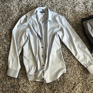 Men, slim fit, baby blue, button up long sleeve shirt